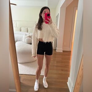 Tibi Cable Knit Cropped Sweater